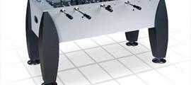 Игровой стол - футбол "Titan" (141x73x82, серебристо-черный)